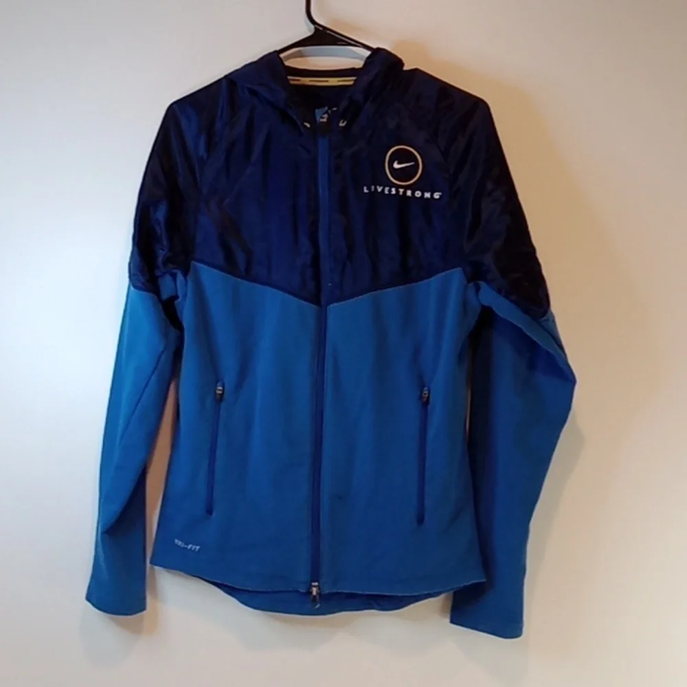 Nike Dri-Fit Livestrong Full Zip Windbreaker Hooded Jacket Women's Sz Small NICE